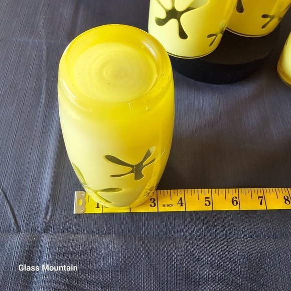 SOLD - Vintage Lemon Yellow Acrylic Plastic Double Walled 16oz Tumblers - Picture 6 of 6